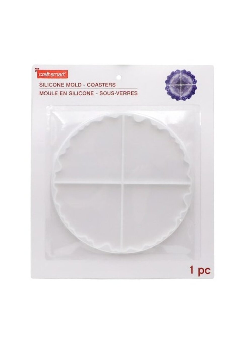 Craft Smart Silicone Coaster Mold For Resin Art Projects Round Design